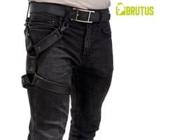 BRUTUS Leather Leg Harness Black-Black