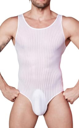 Mannen Body String Transparant Streep Mouwloos Kleding Stretch Onderhemd — thumbnail 1