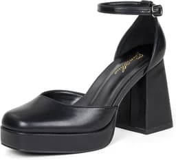 Elegante Pumps met Plateauzool voor Dames - Blokhak en Enkelband — thumbnail 1
