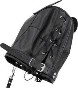 Hondenmasker met Riem – Zwart Lederen Puppy Play Masker – Verstelbaar – Uniseks – BDSM & Cosplay Gear – Kinky Pleasure® — thumbnail 3