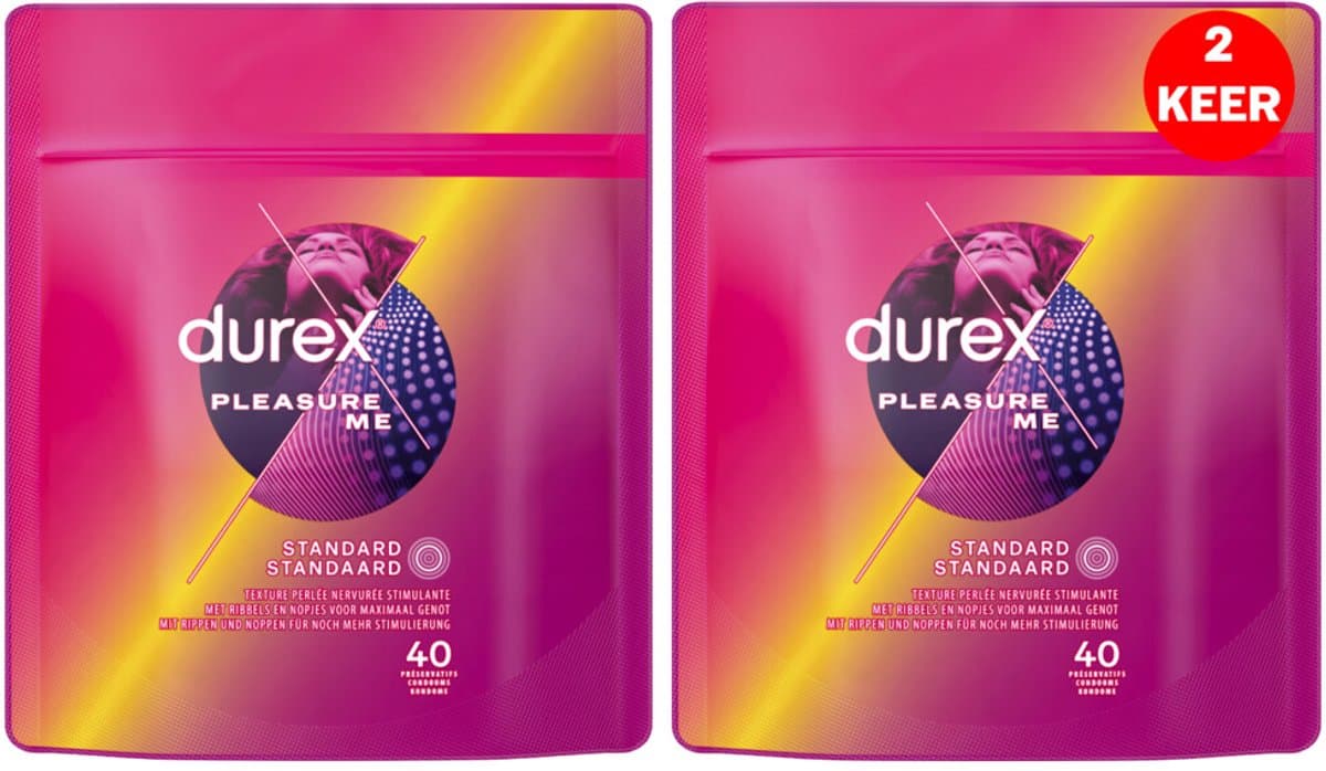 Durex - Condooms - Pleasure me 40st x2 - Voordeelverpakking — afbeelding 1