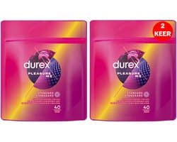 Durex - Condooms - Pleasure me 40st x2 - Voordeelverpakking