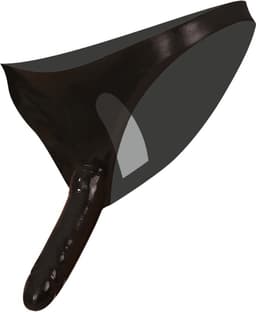 LateX – Latex String met Voorbind Dildo en Interne Vaginale Dildo voor Dubbel Genot - Strap on - One Size - Zwart — thumbnail 3