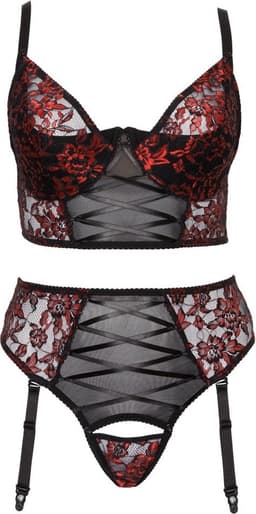 Curvy Lingerie Set met Rode Motieven — thumbnail 4