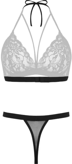 Christine le Duc - Kanten BH Setje met Open Kruis - Lingerie Erotisch - Lotte - Zwart - L — thumbnail 2