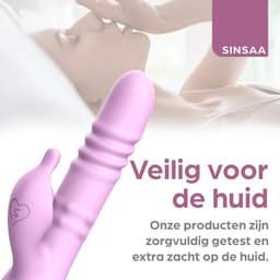 Sinsaa Rabbit Vibrator voor Vrouwen - Tarzan Vibrator met 10 Vibratiestanden - G-Spot & Clitoris Stimulator - 3in1 Vibrators - Dildo met 6 Pulsatiestanden - Seksspeeltjes voor Koppels - Sex Toys voor Vrouwen - Inclusief glijmiddel — thumbnail 7