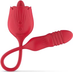 Teazers - Vibrator met Stotende Dildo - Vibrators voor Vrouwen - Sex Toys voor Vrouwen - Thrusting Dildo - Stotende Dildo voor Vrouwen - Dildo’s - Rood — thumbnail 3