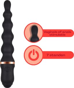 Cupitoys® Anaal vibrator - 24,9cm - Zwart - 7 standen - Vibrators voor vrouwen en mannen - Sex toys voor vrouwen en mannen — thumbnail 2