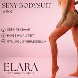Elara - Calindra - Bodystocking Erotische Lingerie met Open Kruis - Catsuit - S t/m XL - Sexy Dames Lingerie - Mint — thumbnail 2