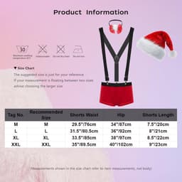 Heren Sexy Kerst Lingerie Set String Boxershort Kerstman Kostuum — thumbnail 2