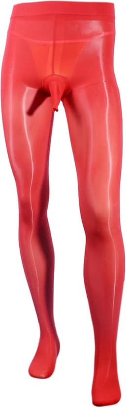 Sexy transparante glanzende panty voor heren met zak en penishoes, erotisch ondergoed — thumbnail 4