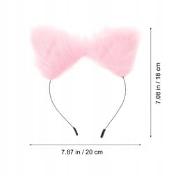 Volle Vos Kostuum Set - Met Pluche Staart， Oren Hoofdband， Halsband en Accessoires， voor Roleplay en Feesten，Roze — thumbnail 5