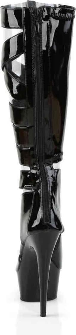 EU 39 = US 9 | DELIGHT-600-49 | 6 Heel, 1 3/4 PF Knee High Gladiator Boot, Back Zip — thumbnail 4
