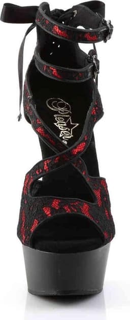 Pleaser - DELIGHT-678LC Hoge hakken - US 8 - 38 Shoes - Rood/Zwart — thumbnail 2
