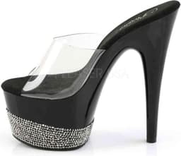 Pleaser - ADORE-701-3 Muiltjes - Paaldans schoenen - 37 Shoes - Zwart/Transparant — thumbnail 3