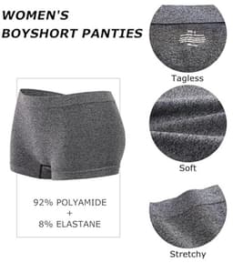 3/4 Stuks Boxershorts voor Dames - Hoge Taille Hipster Ondergoed Multipack S-XL — thumbnail 2