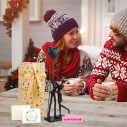 Romantisch IJzeren Sculptuur Paar - Handgemaakt Metalen Standbeeld voor Liefde en Huwelijksgeschenken — thumbnail 7