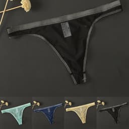 Comfortabele IJzige Zijden Heren String Ondergoed T-Back G-String — thumbnail 3