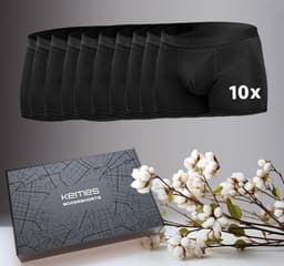 Kemes Boxershorts voor heren, 10 stuks, katoen, zwart, onderbroeken, ademend, ondergoed voor heren — thumbnail 2