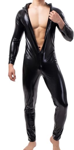 Stretch bodysuit voor heren, full-body pak met lange mouwen — thumbnail 4