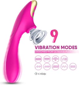 Vibrator DUDU vibration & suction massager voor vrouwen-waterdicht-clitoris stimulator-krachtig-oplaadbaar-hypoallergeen-vagina-seks speeltjes-Valentijnsdag — thumbnail 2