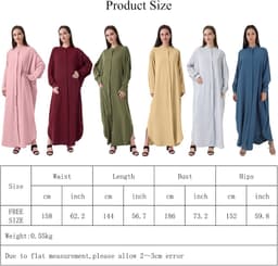 Islamitische jurken voor vrouwen, jilbab voor dames, Arabische jurk voor Turkse vrouwen, bescheiden kleding voor moslimvrouwen, lange jurk voor dames, elegant — thumbnail 2