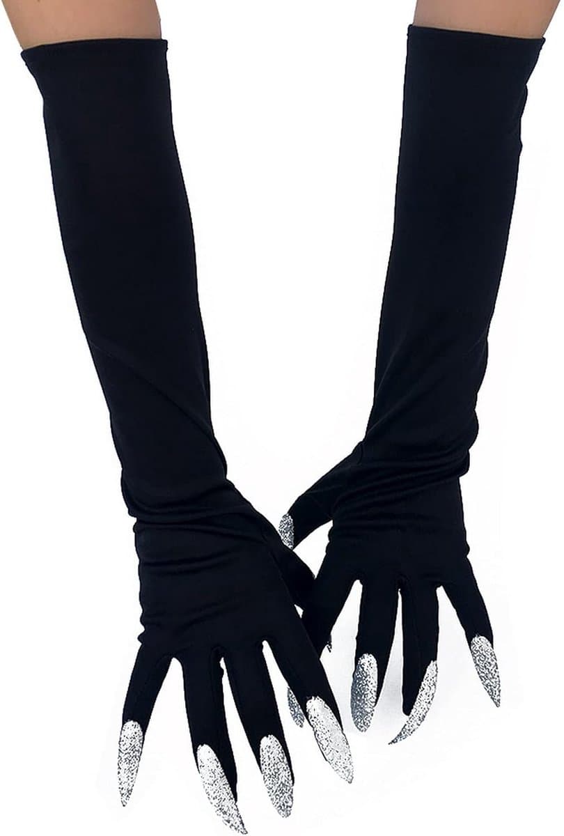 Handschoenen, Ghost Witch Devil Paw Handschoenen, Animal Claw Handschoenen, Zwarte Monster Paws Handschoenen met enge lange nagels, Performance Prop Funny Handschoenen — afbeelding 1