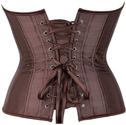 Sexy dameskorset – Gotisch kanten korset – Taillecorrigerende shapewear – Nauwsluitend lijfje met vetersluiting – Perfect voor gothic stijl, cosplay en Halloweenkostuums – bruin – Maat 4XL — thumbnail 3