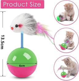 2 stuks kattenspeelgoed, staande mannetjes, muis, katten, tumbler speelgoed, interactief veer, kattenspeelgoed, training binnen tuimelballen, kattenspeelgoed voor interactief spelen — thumbnail 2