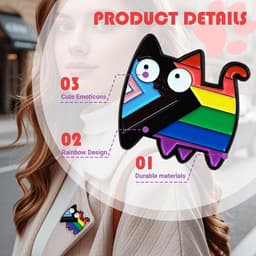 Pins, emaille badge voor kleding, Pride Accessoires Ally Pin, rugzak, LGBTQ+ accessoires, Rainbow Friends accessoires, kattenpins, cadeau-idee voor Pride Month (regenboog) — thumbnail 2
