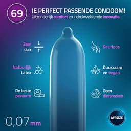 MY.SIZE Classic condooms maat 7 I 69 mm breed I 80 stuks mega pack I premium condooms extra dun I condooms true to touch gossamer I dunne 0,07 mm wanddikte I condooms vegan I condooms voor mannen — thumbnail 3