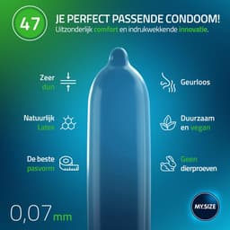 MY.SIZE Classic condooms maat 1 I 47 mm breed I 10 stuks standaard verpakking I premium condooms extra dun I condooms true to touch gossamer I dunne 0,07 mm wanddikte I condooms veganistisch — thumbnail 3