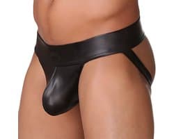 Heren Latex Look String – Open Achterkant Design – Sexy Ondergoed voor Mannen – Erotisch Lingerie - Maat L