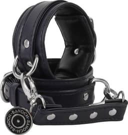 Banoch | enkelboeien van pu leer | zwart / zilver| bondage — thumbnail 13
