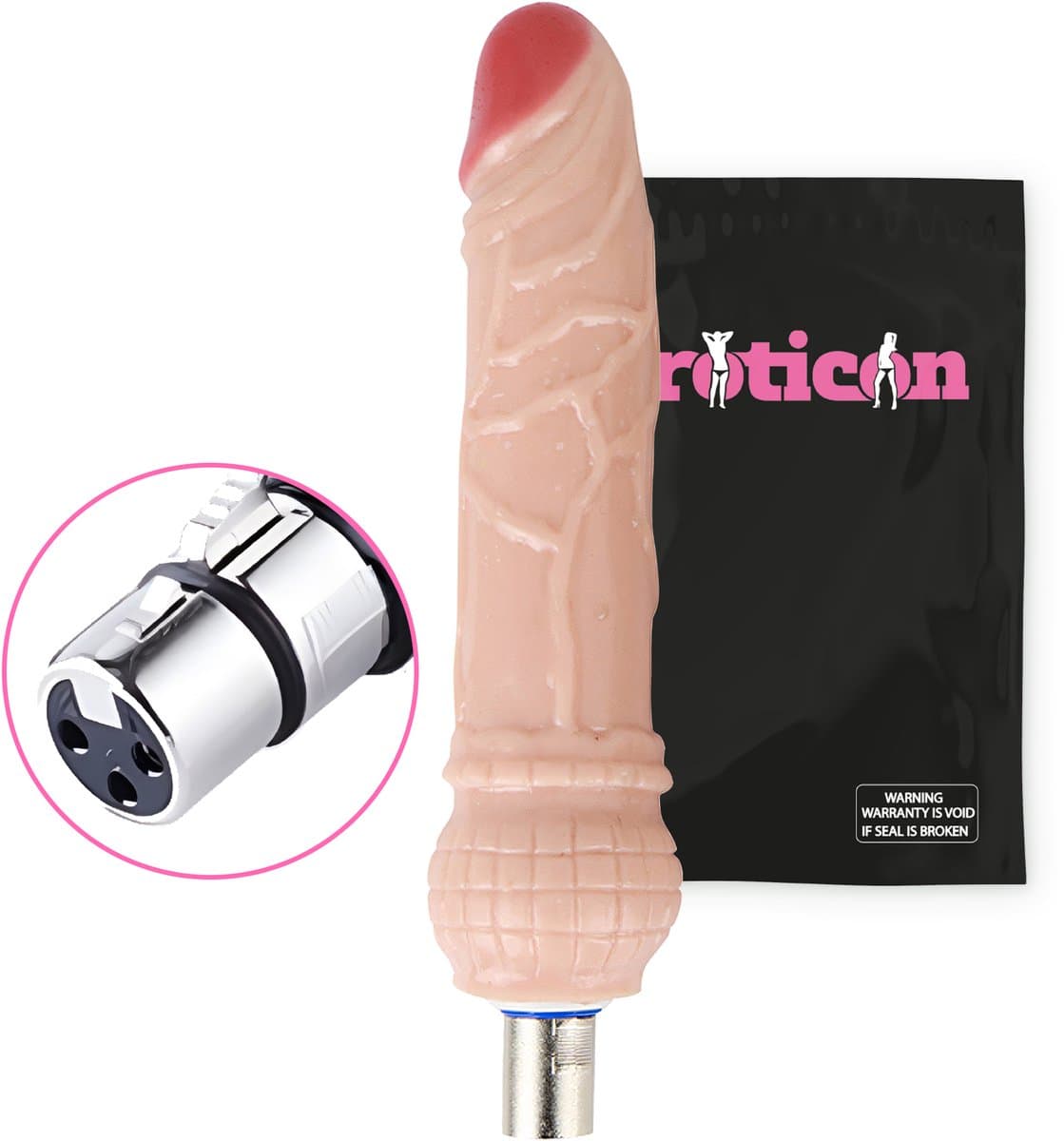 Eroticon Dildo - Realistisch - Voor Vaginaal en Anaal - 20 CM - Opzetstuk Eroticon Sex Machine - Accessoire - 3XLR opzetstuk — afbeelding 1