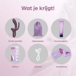 Sinsaa Tarzan Vibrator - Rabbit Vibrator – G-Spot & Luchtdruk Clitoris Stimulator – Anaal kralen - Vibrators voor vrouwen - 10 Vibratiesnelheden & 5 Zuigfunctie snelheden - Inclusief glijmiddel – Lana – Donker Paars — thumbnail 8
