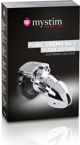 PUBIC ENEMY NO 1 COCK CAGE ZILVER EDITION - elektronische stimulatie — thumbnail 12