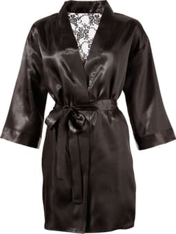 Cottelli Collection – Kimono Non-Transparant Uitdagen en Stijlvol – Maat 2Xl/3XL – Zwart — thumbnail 3