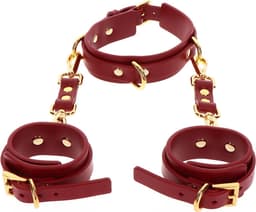 Taboom - D-Ring Halsband en Handboeien - Rood — thumbnail 5