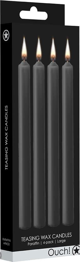 Teasing Wax Candles Large - Parafin - 4-pack - Black — thumbnail 2