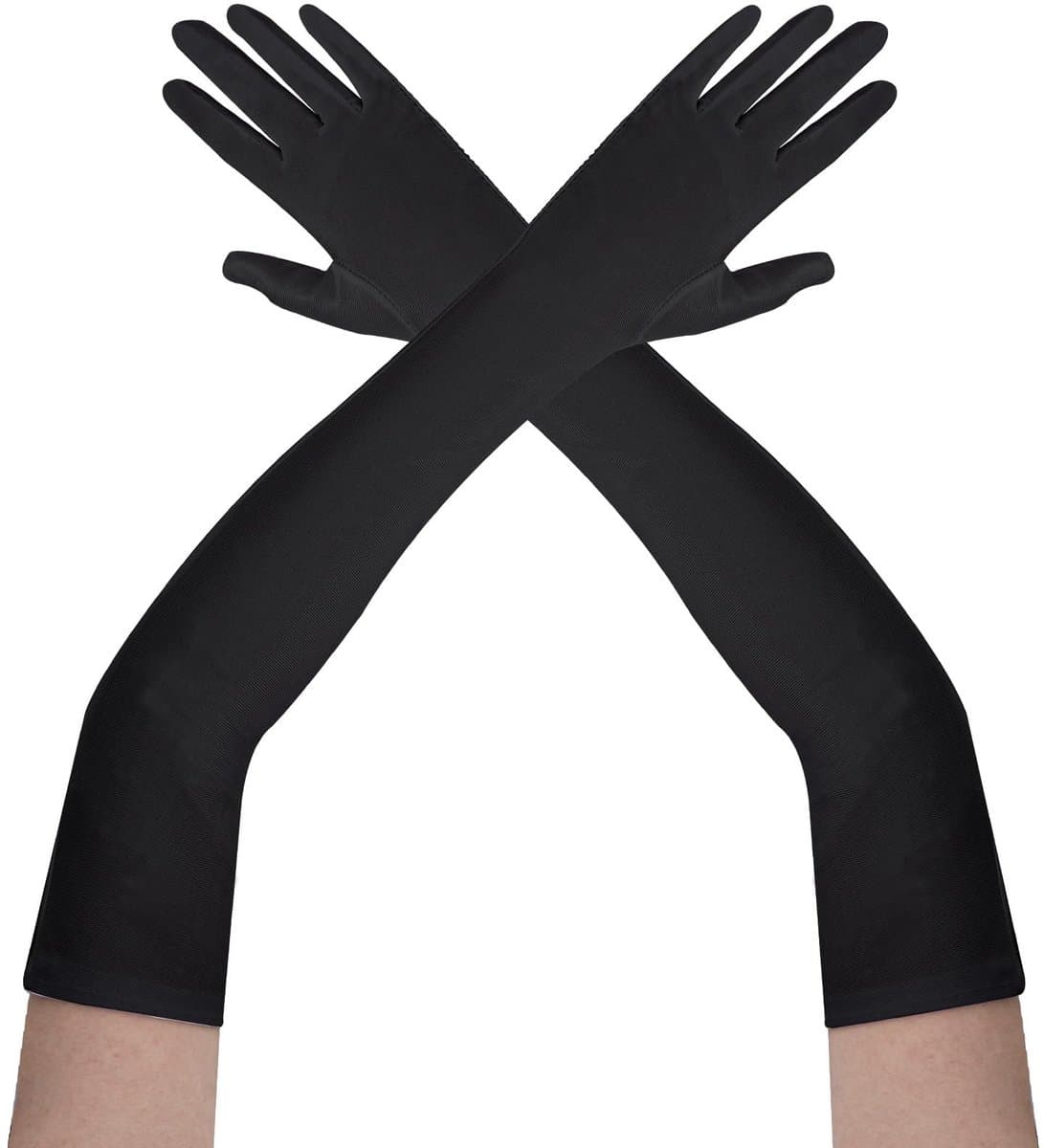Dailygoods- Handschoenen Dames Lange Satijnen - Klassieke Avondhandschoenen - Jaren 20 Stijl - Kostuum - Carnaval/Halloween - Licht Rekbaar 52 cm — afbeelding 1