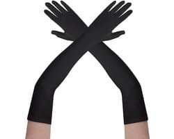 Dailygoods- Handschoenen Dames Lange Satijnen - Klassieke Avondhandschoenen - Jaren 20 Stijl - Kostuum - Carnaval/Halloween - Licht Rekbaar 52 cm