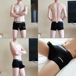 Huakunda Pack of 3 Men's Boxer Shorts Soft Boxer Briefs Open Hole Separate Pocket Breathable Elephant Underwear Cotton Underpants — thumbnail 5