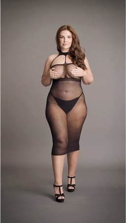 Shots - Le Désir Lingerie Jurkje met Hoge Hals - Plus Size black OSX — thumbnail 11