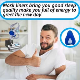 4 stuks Full Face CPAP Masker Liner, herbruikbare CPAP masker kussenhoezen, wasbare maskerafdekking, CPAP maskerafdekkingen, CPAP accessoires voor het verminderen van luchtlekken en blaren — thumbnail 8