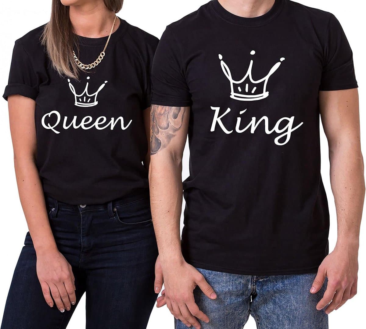 Katoenen Partnershirt Set voor Koppels Valentijnsdag T-shirts — afbeelding 1