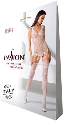 PASSION WOMAN BODYSTOCKINGS | Passion Woman Bs074 Bodystocking - White One Size — thumbnail 2