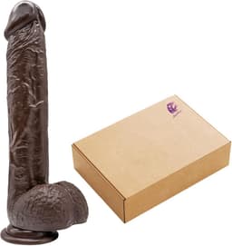 JustFun Dildo XXL - 28 CM - Sex Toys voor Mannen & Vrouwen - BBC - Realistische Dildo met Zuignap - Bruin — thumbnail 7