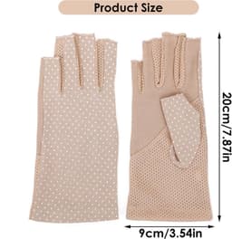 Vingerloze UV-beschermende handschoenen voor dames - 2 paar - antislip - voor auto rijden en outdoor zomeractiviteiten - Khaki/Grijs - ultieme bescherming tegen de zon — thumbnail 7