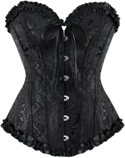 Gotisch Dameskorset met Beha - Vintage Bustier in Zwart/Rood - M — thumbnail 1